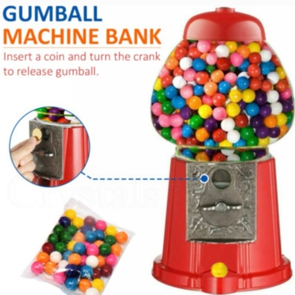 Vibrant Red Gumball Machine Bank for Kids